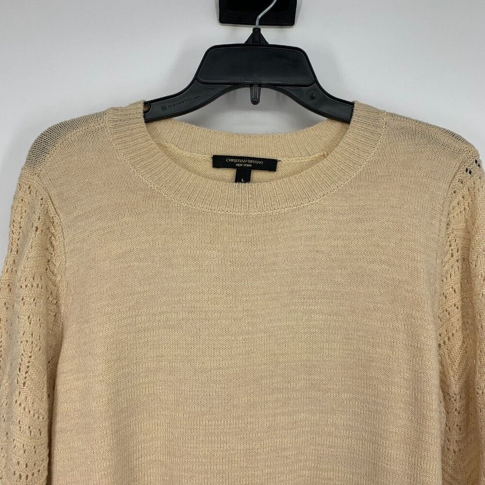 Christian Siriano New York Sweater Crewneck Pointelle Long Sleeve - Picture 4 of 11